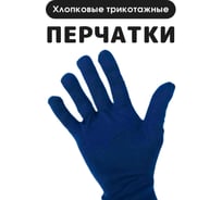 Перчатки трикотажные хлопковые синие (3 шт) ИВАТА 4687206226241