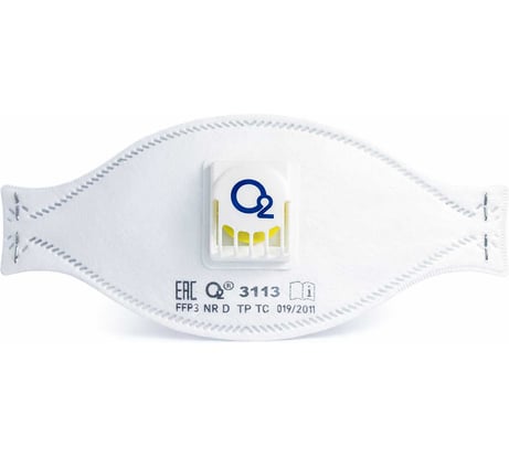 Респиратор О2 трехпанельный FFP3 NRD с клапаном выдоха 3113