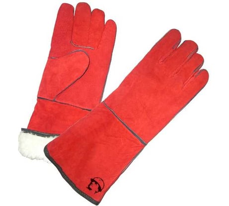 Краги зимние РосМарка красные, 35 см (1454), искусственный мех, размер 10,5 КТ1454