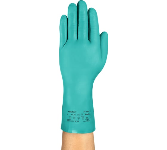 Химостойкие влагостойкие перчатки Ansell AlphaTec 37-300-9 1
