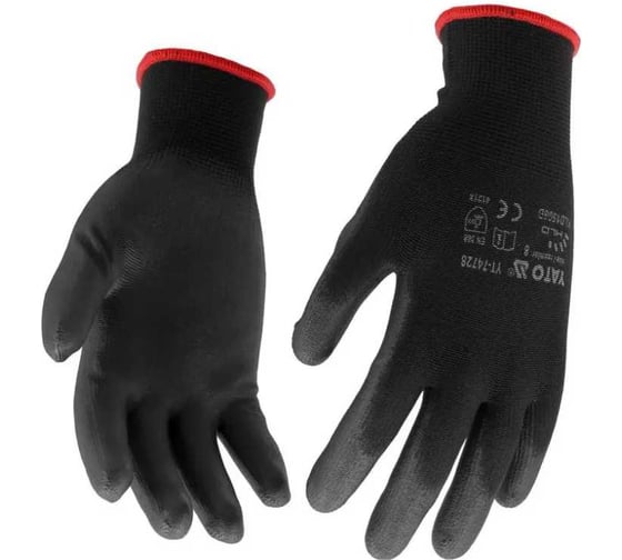 Перчатки YATO EN388 PUR BLACK размер 9 YT-74729 5997721381090 1
