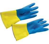 Перчатки резиновые Ben Fatto BICOLOR L, сине-желтые, текстурированные 30421