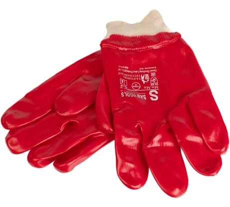 Перчатки маслобензостойкие трикотажные SAMGRUPP полный ПВХ облив, красные, гранат, р 10/XL, 120 пар SAMC-074000004-120
