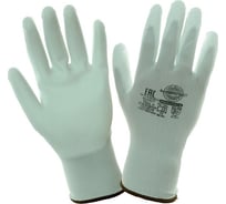 Перчатки Safeprotect НейпПол-Б, нейлон+полиуретан, белый, р. 7, S, 12 пар 59344
