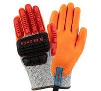 Перчатки защитные противоударные S. GLOVES VOLGA серия IMPACT с нитриловым покрытием, размер 09 31230-09