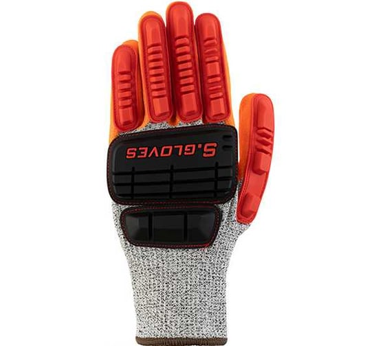 Перчатки защитные противоударные S. GLOVES VOLGA серия IMPACT с нитриловым покрытием, размер 10 31230-10