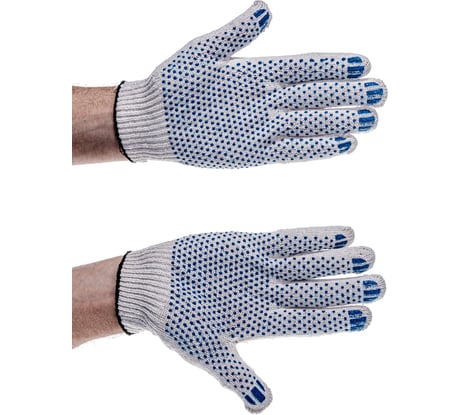 Перчатки Gigant, х/б, ПВХ-покрытие точка,10 класс, 4 нити GGT-01