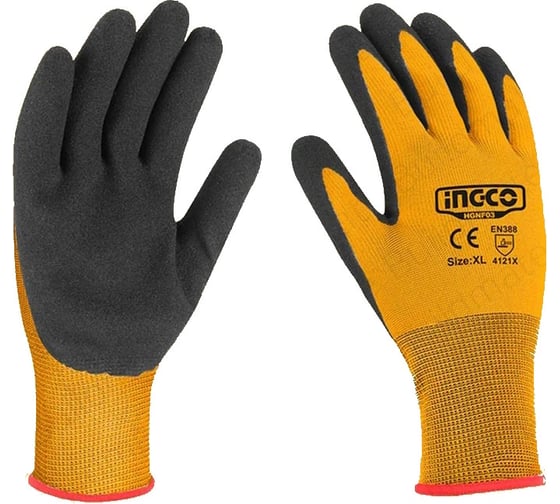 Перчатки с нитриловым матовым покрытием INGCO XL HGNF03 1