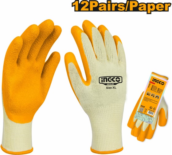 Перчатки латексные INGCO XL HGVL05