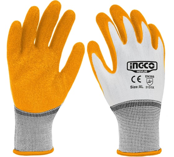 Перчатки латексные INGCO XL HGVL06