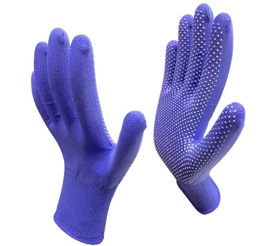 Перчатки рабочие Master-Pro 50 пар. Категория А. МИКРОТАЧ синий, нейлоновые с ПВХ покрытием, размер 9 (M-L), 2513-NPVC-BLUE-M-50