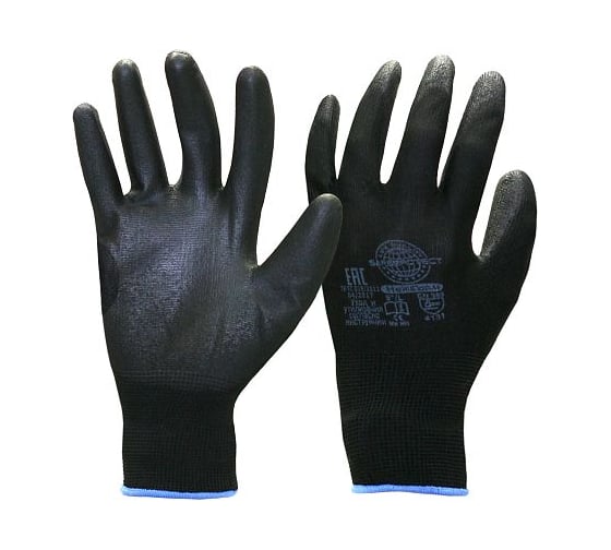 Перчатки Safeprotect НейпПол-Ч, нейлон+полиуретан, черный, р.10, XL, 12 пар 59334 1