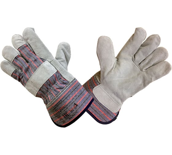 Перчатки спилковые Элит-Профи Русский стиль Grey-C C0101C 1