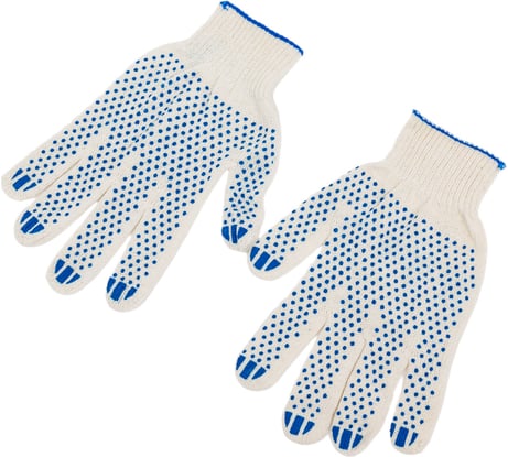 Трикотажные перчатки ULTIMA 3х нитка, 10 класс, ПВХ точка, белые, 5 пар, SP013XK05