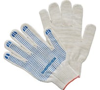 Перчатки Shershen' х/б, 3-х нитка, ПВХ точка, 10 класс, белые, 3 пары 5000083