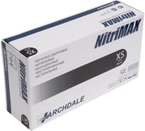 Перчатки смотровые неопудренные ARCHDALE NitriMax нитриловые, черные, 4г, 50 пар, р.XS B784XS