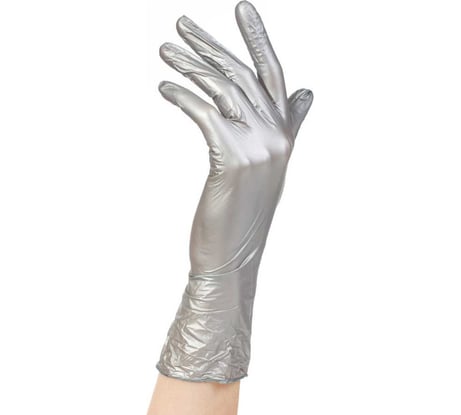 Нитриловые перчатки ARCHDALE ADELE cеребро, 50 пар, р M B013M