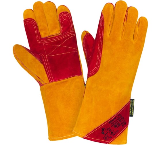 Усиленные перчатки-краги 2Hands, р. 10.5, спилок КРС/хлопок, лен, швы Kevlar Т72-11-ru Siberia