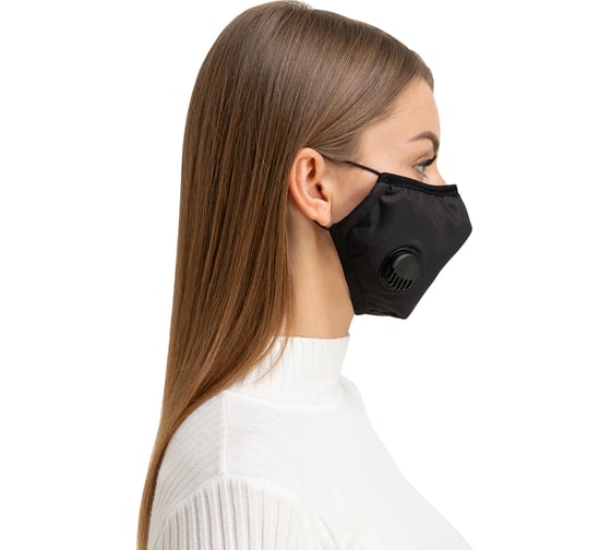 Полумаска RINIDI Silver Nano Black, с клапаном, 4-х слойная FPP-15 Silver-Black-Nano