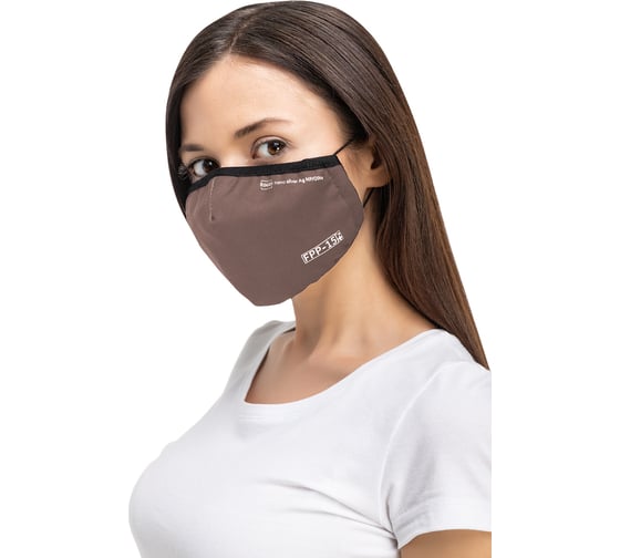 Полумаска RINIDI Silver Nano Royal Brown Silver, 4-х слойная FPP-15 Nano-Brown