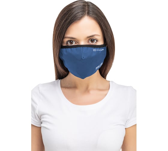 Полумаска RINIDI Silver Nano Royal Blue Silver, 4-х слойная FPP-15 Nano-blue