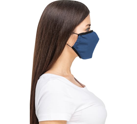 Полумаска RINIDI Silver Nano Royal Blue Silver, 4-х слойная FPP-15 Nano-blue
