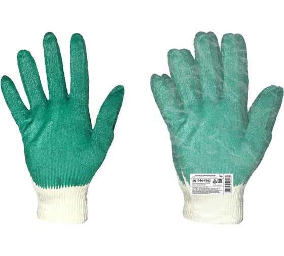 Трикотажные перчатки TDM Народная, х/б, с одинарным латексным покрытием, 1 пара SQ1016-0102 1