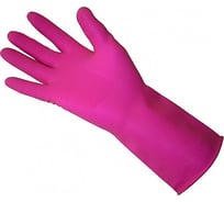 Резиновые суперпрочные перчатки с хлопковым напылением MERIDA розовые, размер M TRY122