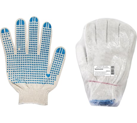 Трикотажные перчатки TDM ELECTRIC Народная, х/б, с ПВХ-точка, 6 пар SQ1016-0101