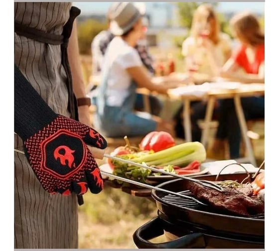 Перчатки огнеупорные IMPLAST BBQ XL 222048А