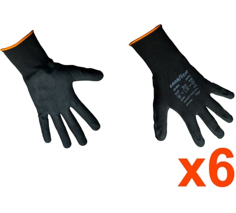 Упаковка рабочих перчаток Goodyear покрытие микропена №10 (6 пар в упаковке), 20-874N10-6