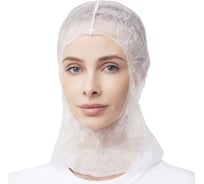 Балаклава (подшлемник) ОФИСМАГ одноразовая КОМПЛЕКТ 20 штук спанбонд белая SMZ, шк 39273 611017