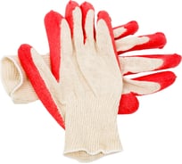 Перчатки СПЕЦ Х/Б одинарный облив (латекс, красный), 13 класс, упаковка-пакет, упаковка 100 пар. И-8047-И/100