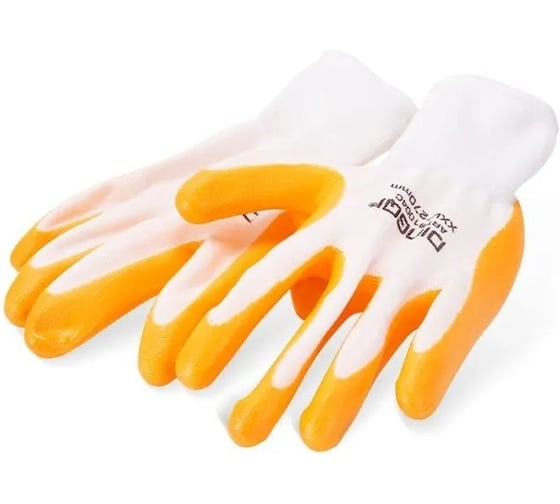 Перчатки рабочие DINGQI 6 пар, L-XL, с нитриловым обливом 91004