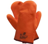 Рукавицы трикотажные ARCTICUS х/б с ПВХ оранжевым полным нефтеморозостойким(НМС) покрытием, джерси, длинная крага,р.10, арт. 1602300 WM-101