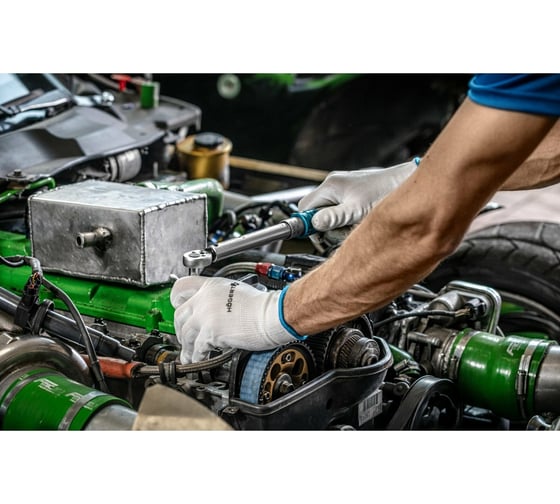 Рабочие полиуретановые перчатки HOEGERT TECHNIK NAGOLD, белые, размер 10, 12 пар HT5K225-10
