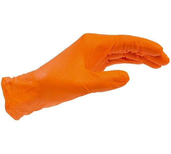 Перчатки нитриловые усиленные оранжевые mte Grip Р.M, 2899470121