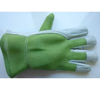 Перчатки для садовых работ Hundal gardening glove, cow split leather with green mesh спилок (КРС), обратная сторона: зелёный, сетчатый материал, усиленный большой палец H-430-GS