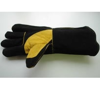 Перчатки сварщика Hundal Black welding glove with yellow palm yellow welted спилковые, чёрный/жёлтый, с усиленной ладонью H-789-YP