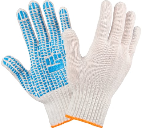 Трикотажные перчатки с ПВХ Фабрика перчаток, хб люкс, 7.5 класс, 5 нитей, белые 5-75-ЛЮ-БЕЛ-(XL)