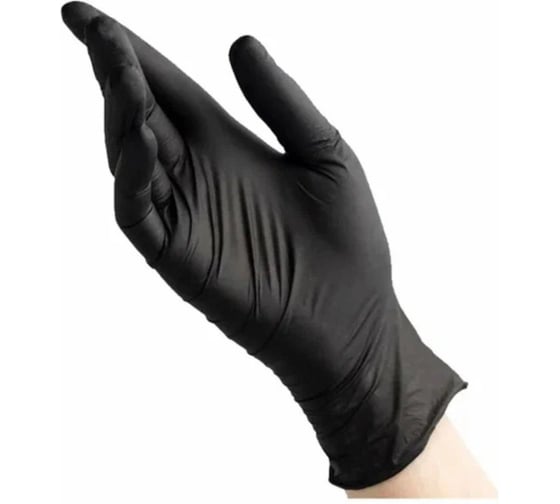 Перчатки нитриловые текстурированные R2R цвет черный, р. L, 50 пар/уп. M210B4 1