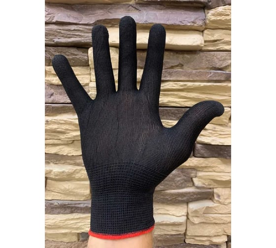Перчатки нейлоновые без покрытия Master-Pro® 200 пар Категория А МИКРОТАЧ черный, размер 10 (L-XL), 2013-NWC-BLC-L-200 1
