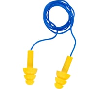 Беруши многоразовые RABBITEX силиконовые со шнурком SNR 37дБ, КОМПЛЕКТ 100 пар (1 пара в контейнере), 671317