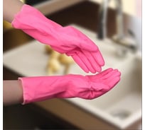 Хозяйственные перчатки Доляна Латекс/вельвет внутри, размер L 1152758