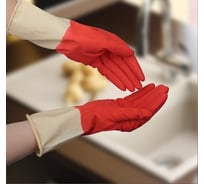 Защитные суперпрочные перчатки Доляна латекс 50 г, размер M 2369321