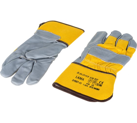 Комбинированные перчатки S. GLOVES искусственный мех LAMA, 11 размер 31957-11