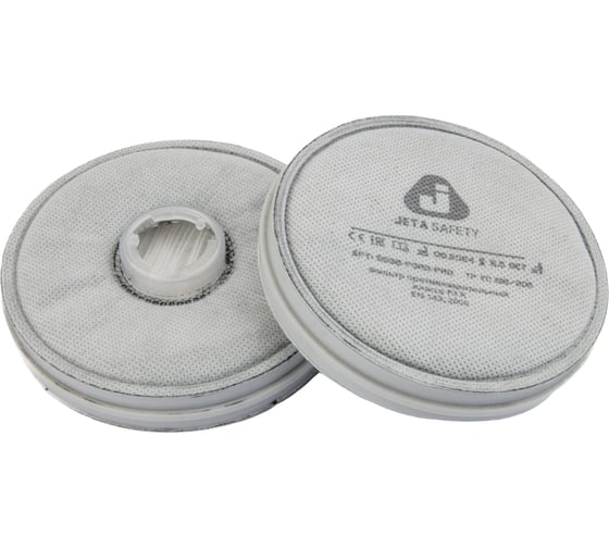 Фильтр противоаэрозольный (противопылевой) Jeta Safety от запахов и пыли, HEPA (2 шт.) с угольным слоем класса P3R D 5536-P3RD-PRO 1