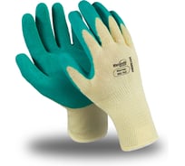 Перчатки Manipula Specialist МАСТЕР (MG-142), полиэфир, латекс частичный, оверлок, цвет желто-зеленый (РФ) (9), пар, Пер 767/9