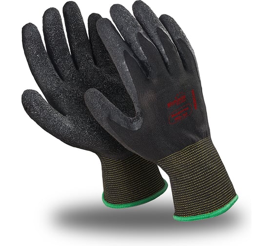 Перчатки Manipula Specialist МИКРОТЕХ (MG-141), полиамид, латекс частичный, оверлок, цвет черный (РФ) (10), пар, Пер 766/10 1