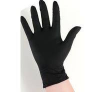 Перчатки хозяйственные нитриловые неопудренные Доляна L, 100 штук, 3.5 г/шт, цвет черный 4738102